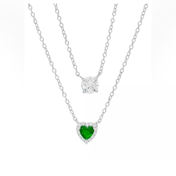 Green Quartz Necklace 1/10 ct tw Diamonds Sterling Silver  Green Quartz & White Sapphire 1 ct.16\